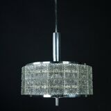 Vintage Kinkeldey Crystal Glass and chrome Chandelier. Germany 1960s