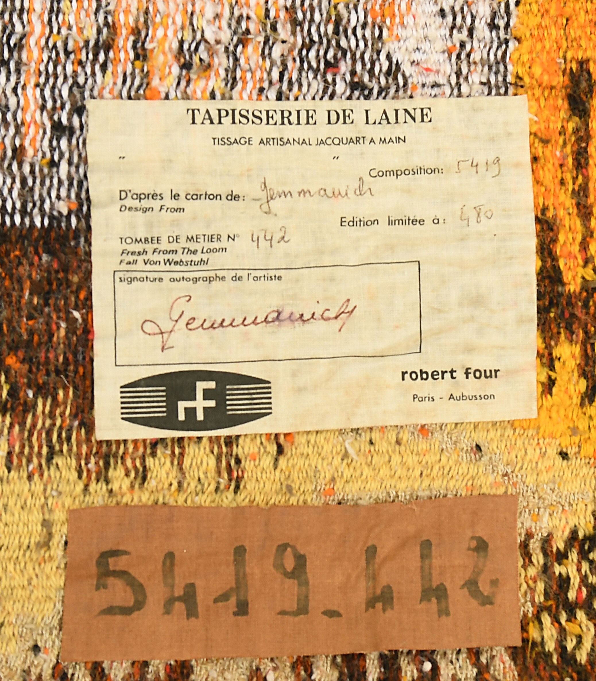 Aubusson carpets from the Robert Four workshops "Haiti" byGEMMANICK