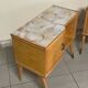 Pair of Maple and Glass Nightstands, Italy, 1950