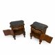 art deco walnut serpentine nightstands, 1920s