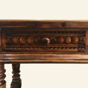 Large Castilian table with drawers and turned legs, early 20th century.