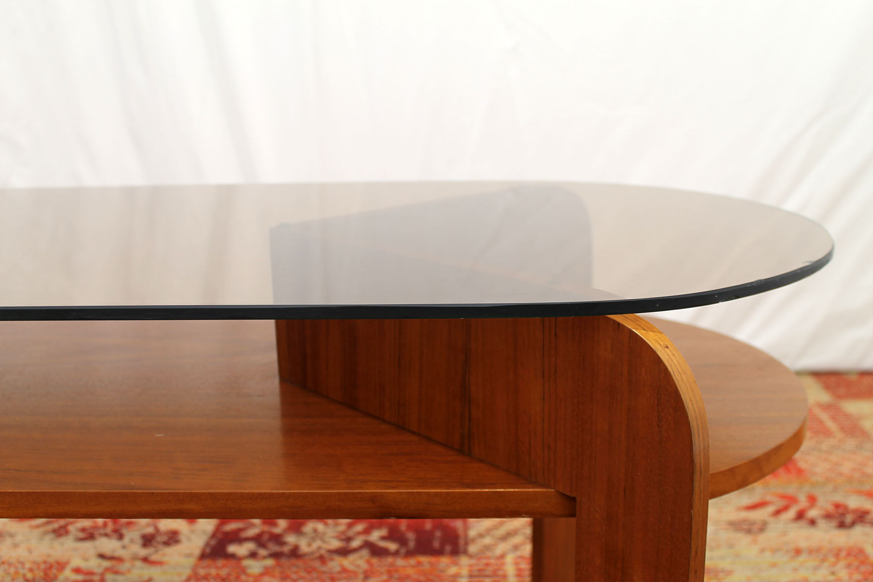 Vintage glass coffee table from czechoslovakia, 1980s