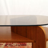 Vintage glass coffee table from czechoslovakia, 1980s