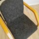 Vintage Beech Wood Dining Chair: 1970s Space Age Black Fabric