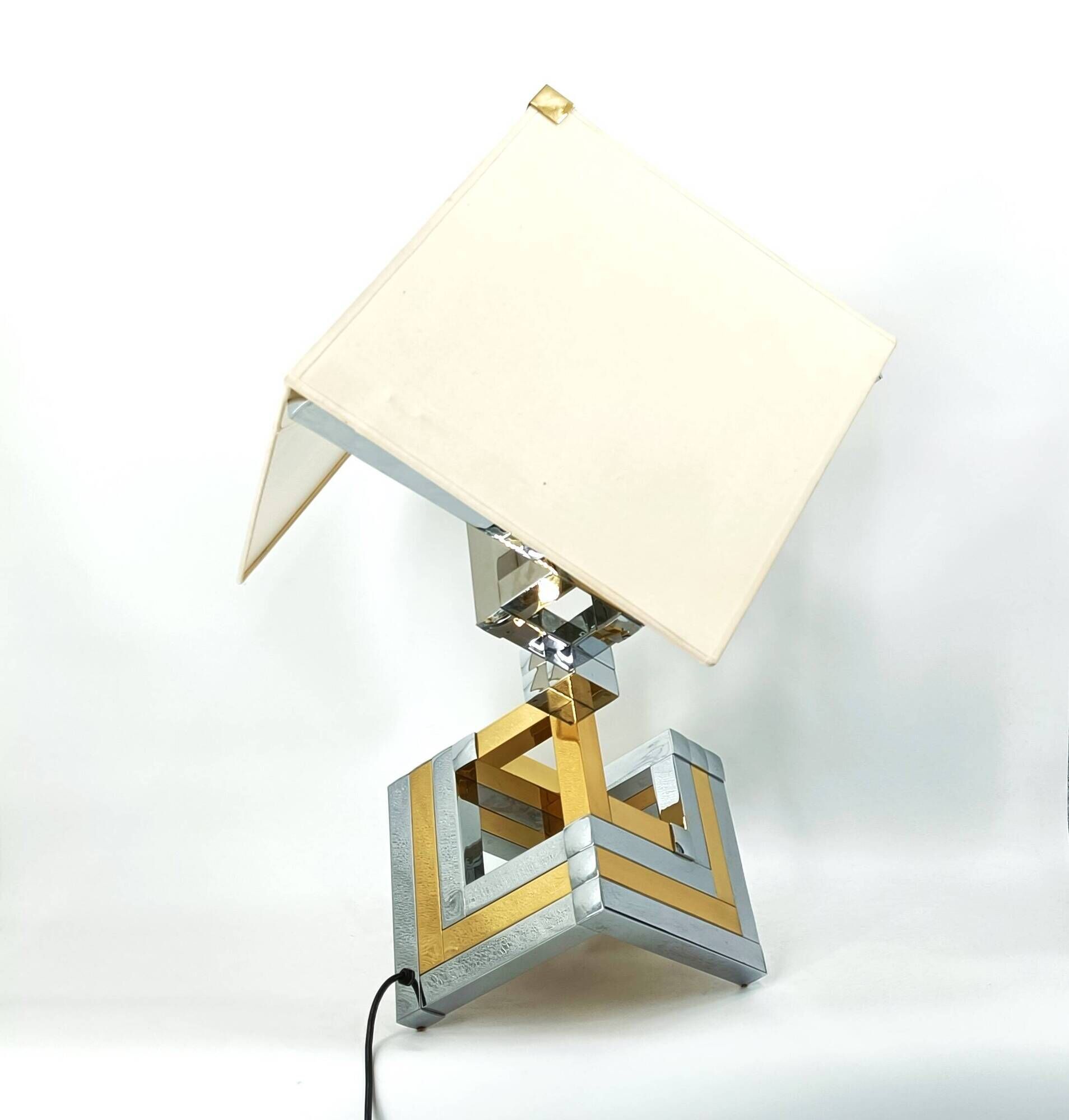 Large Geometrical table lamp by Lumica, Spain, 1970s