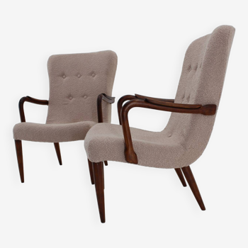 Paire de fauteuils danois restaurés en boucle des années 1960