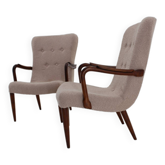 Paire de fauteuils danois restaurés en boucle des années 1960