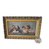 Old Italian painting oil on canvas couples unsigned