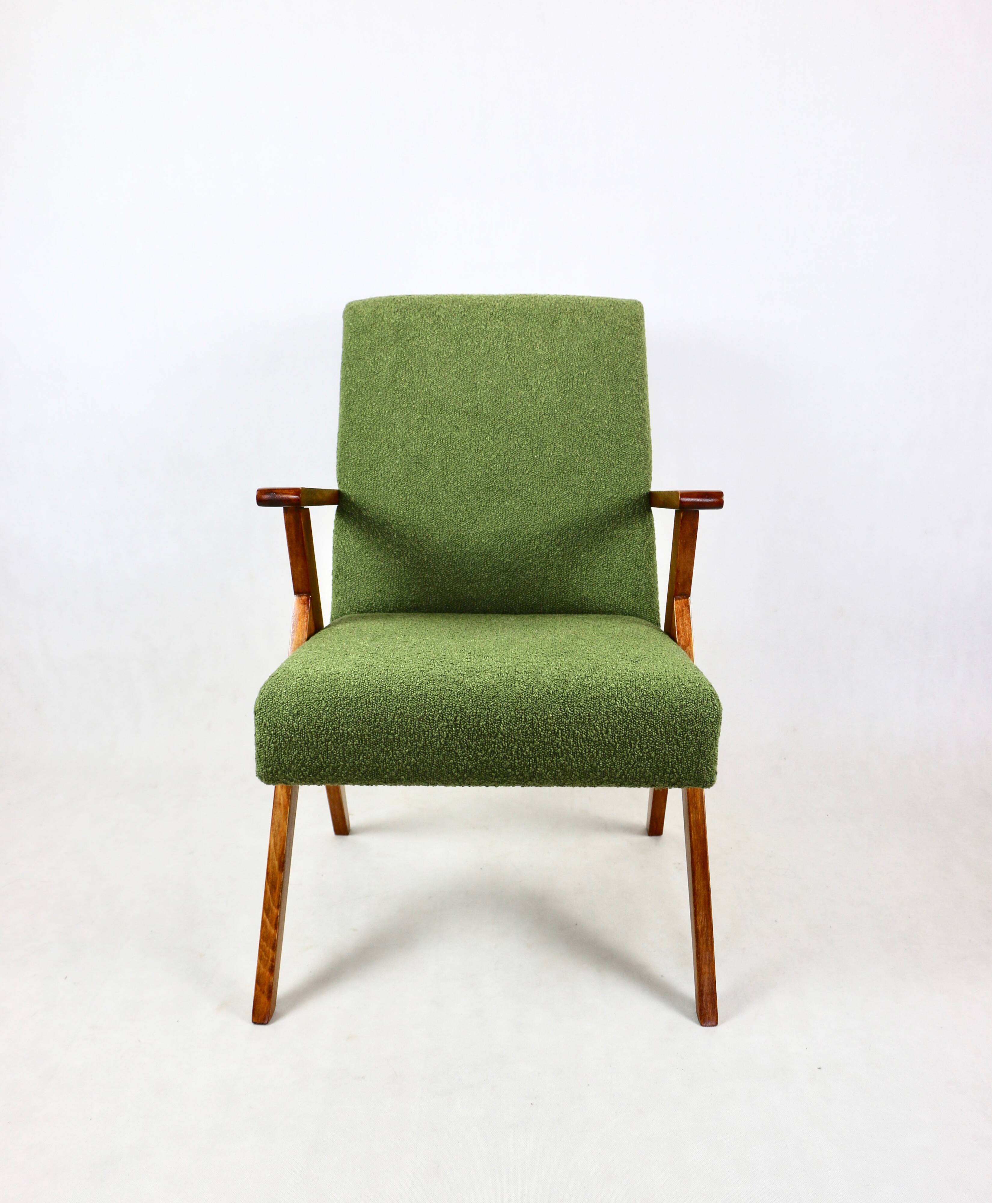 Armchair chair like Puchała armchair boucle green - 2 pieces available