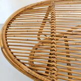 Oval Wicker Coffee Table with Lower Shelf