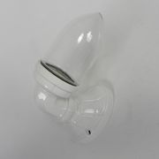 Wall lamp in porcelain with a transparent glass shade, 1930s.