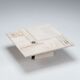 Brutalist white square coffee table artwork The Netherlands 1970