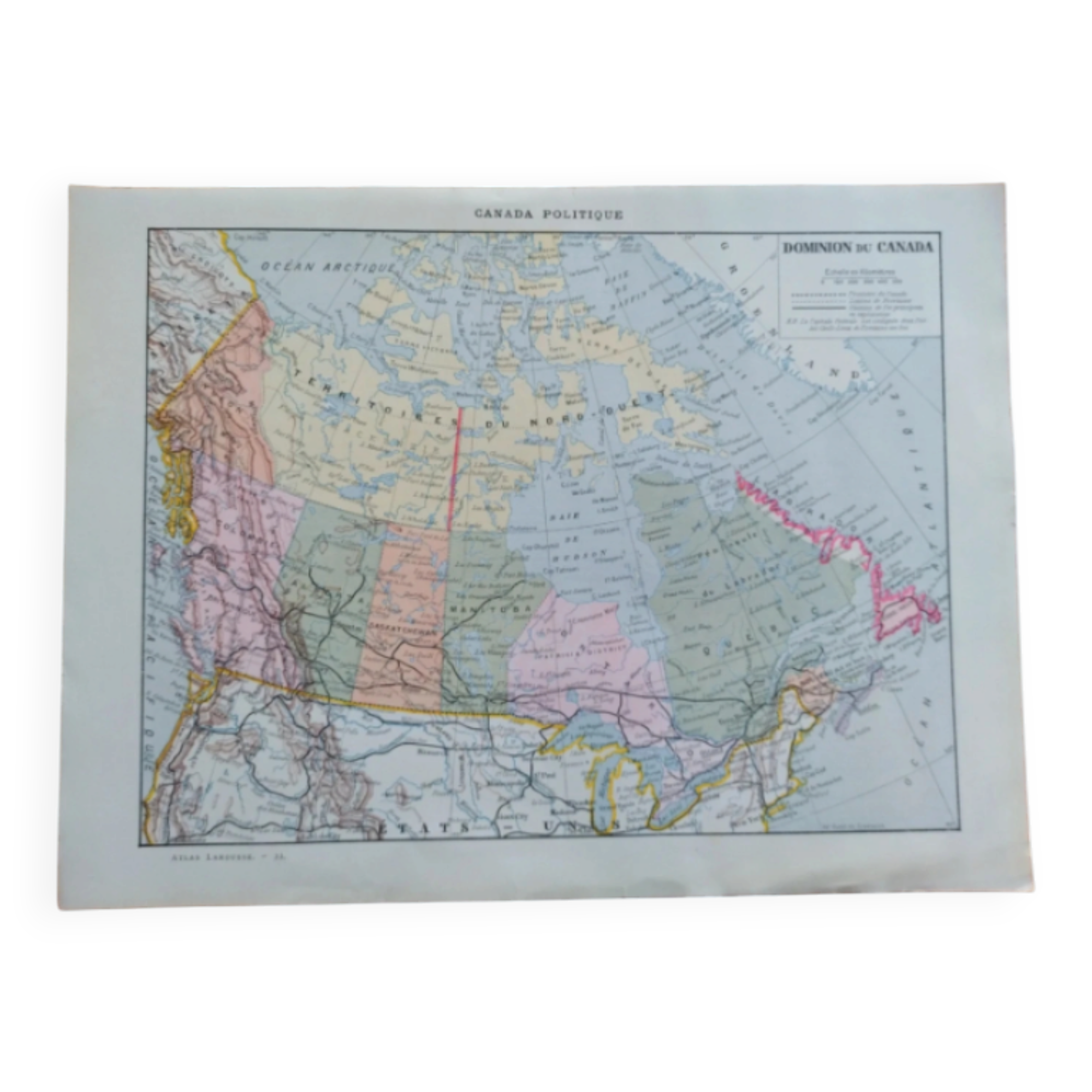 Old political map of Canada Larousse
