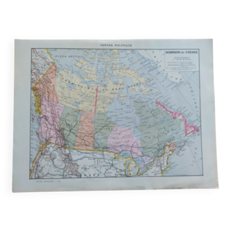 Old political map of Canada Larousse