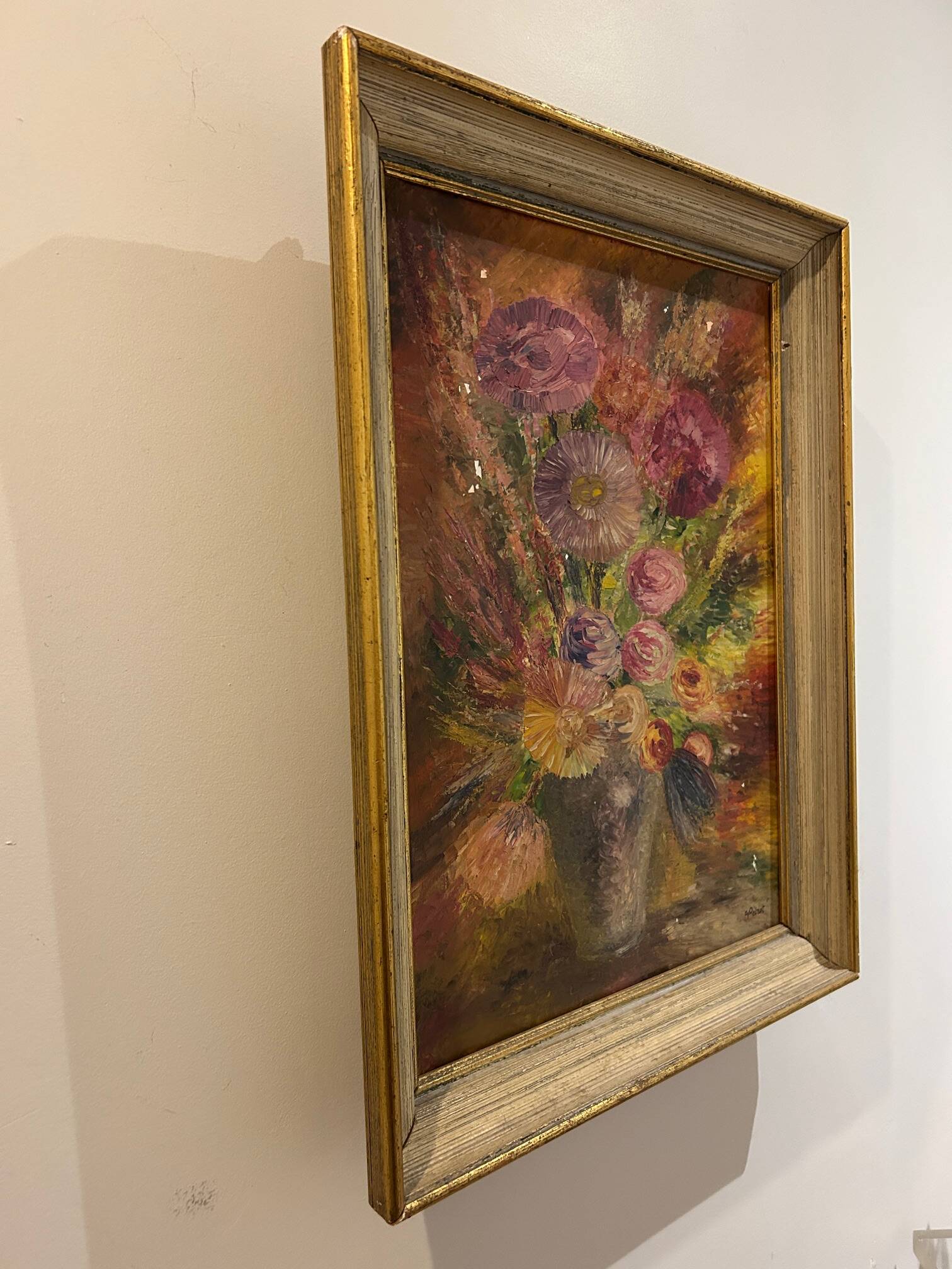 " Bouquet "oil on canvas from the 1950s