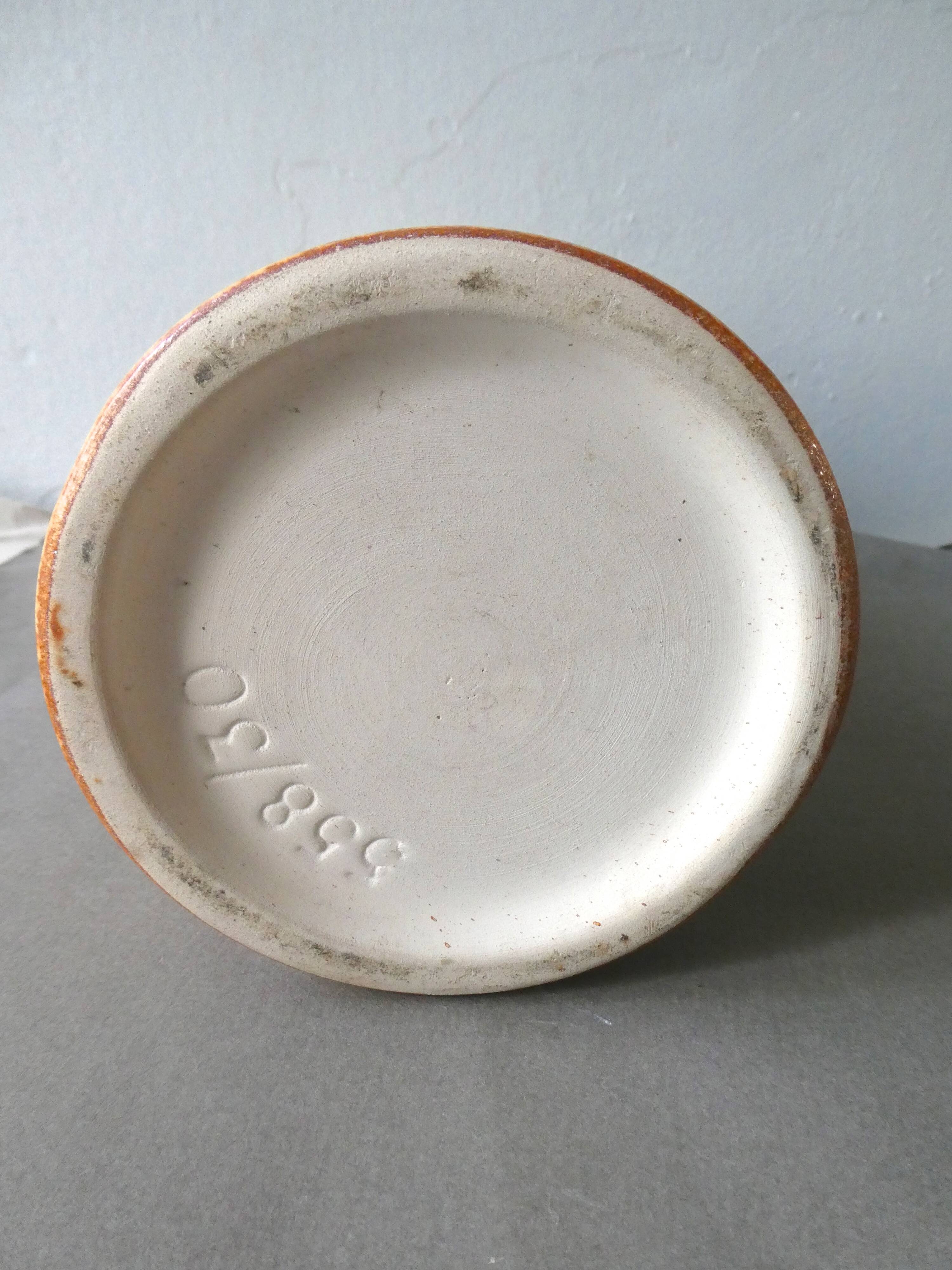 Ceramic vase decorated with flowers from the 70s