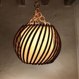 Rattan pendant light from the 50s.