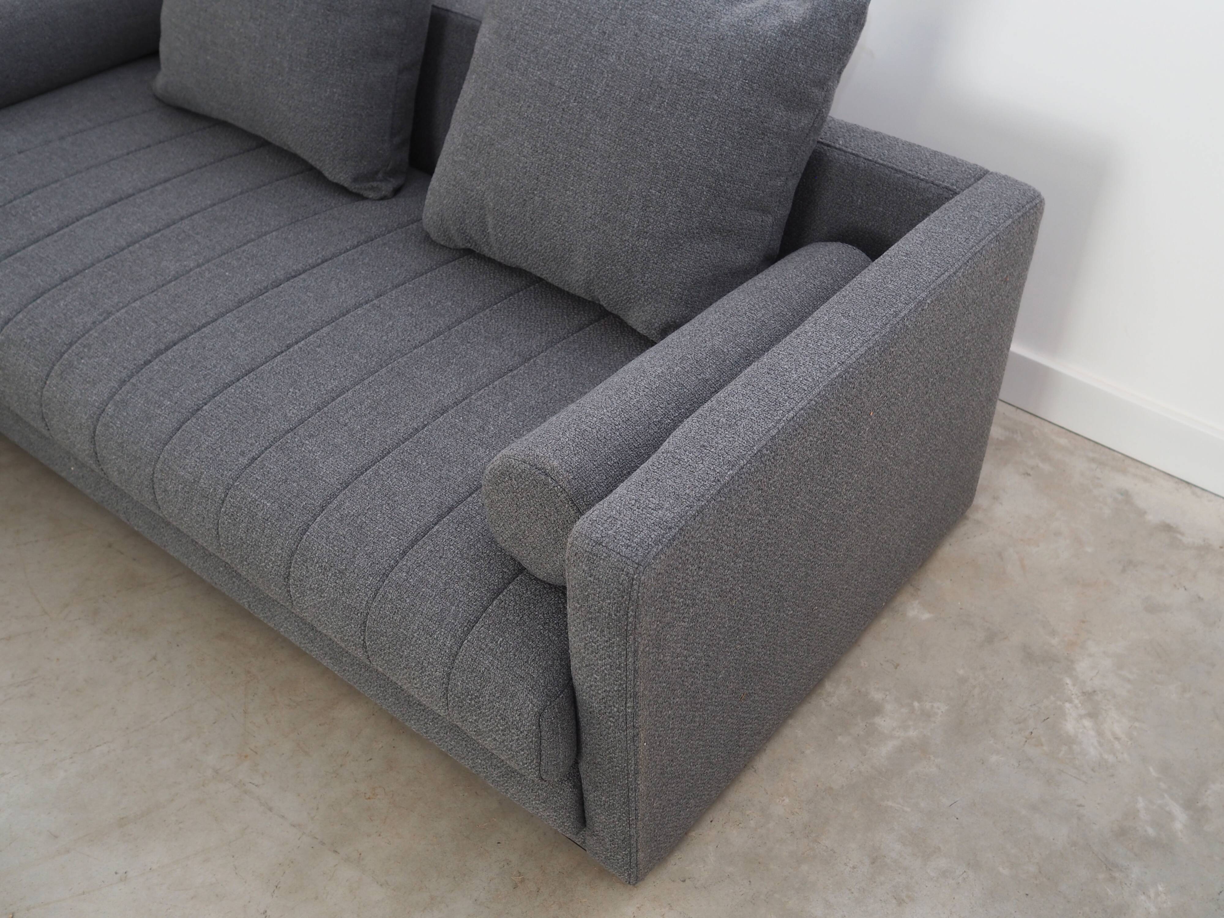 Canapé d'angle graphite, design scandinave, années 00