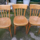 3 chaises de bistrot bois courbé