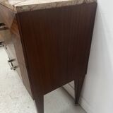 Art Deco chest of drawers with cut sides in mahogany veneer, 20th century