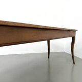 Farm table in solid cherry — Saber legs, Circa 1880