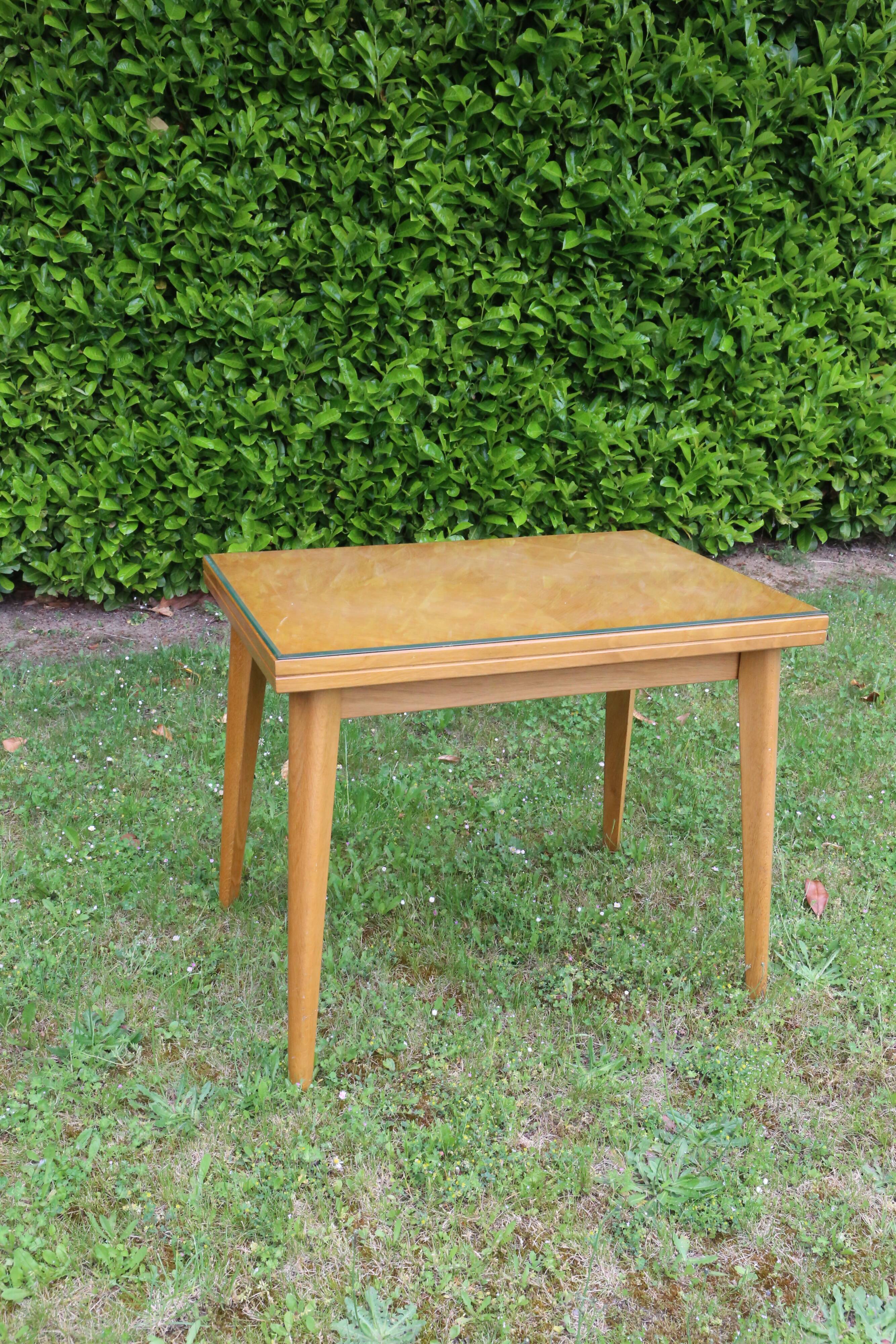 Pretty glass pine table, vintage