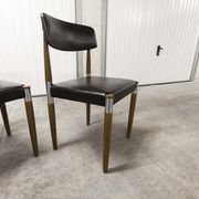 Lot of 4 Scandinavian chairs feet fused wood 60's