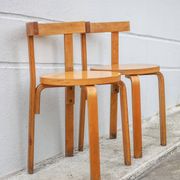 Set of 2 Alvar aalto bentwood chairs model 68, Artek Finland