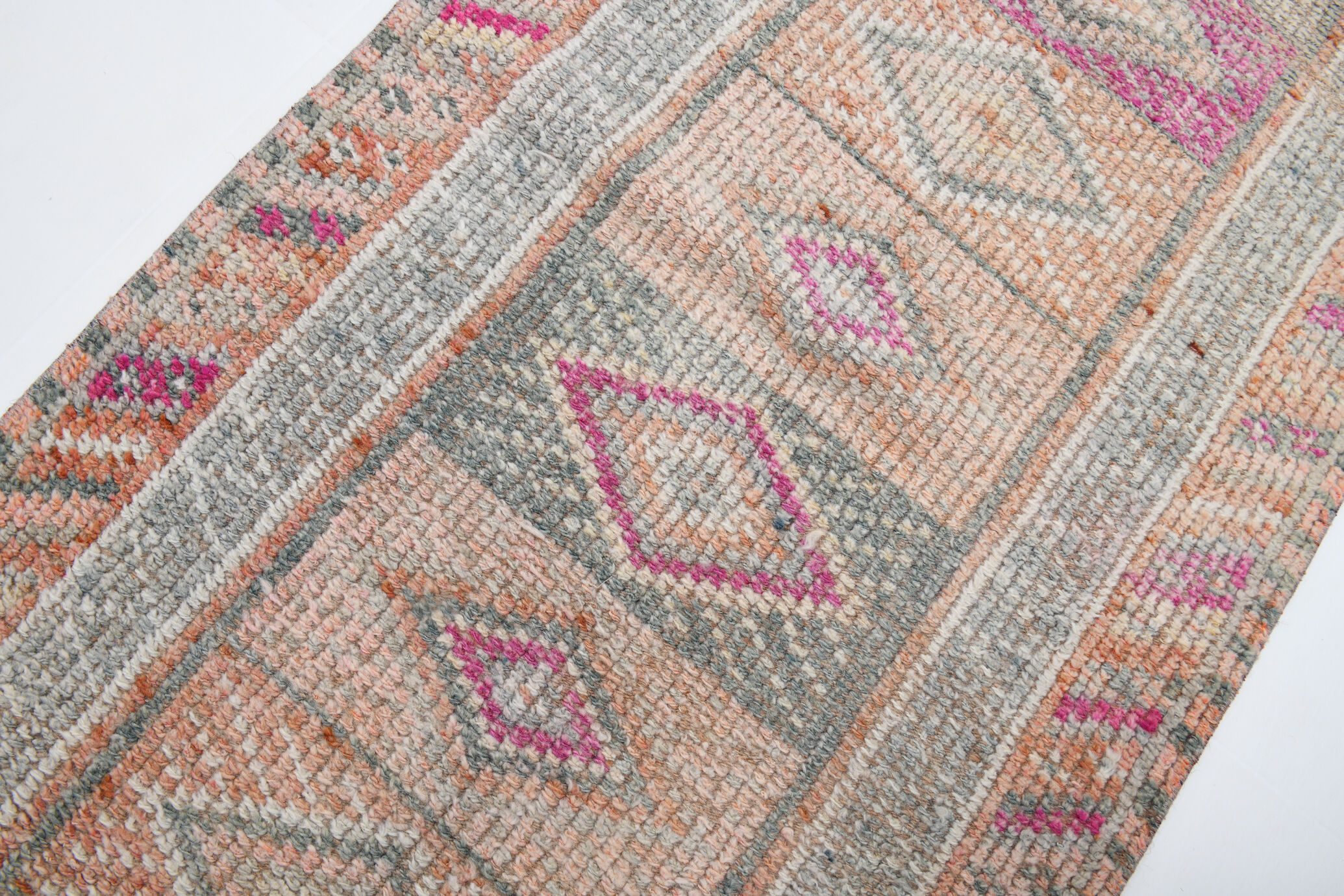 3x10 neutral handmade vintage runner rug, 78x326cm