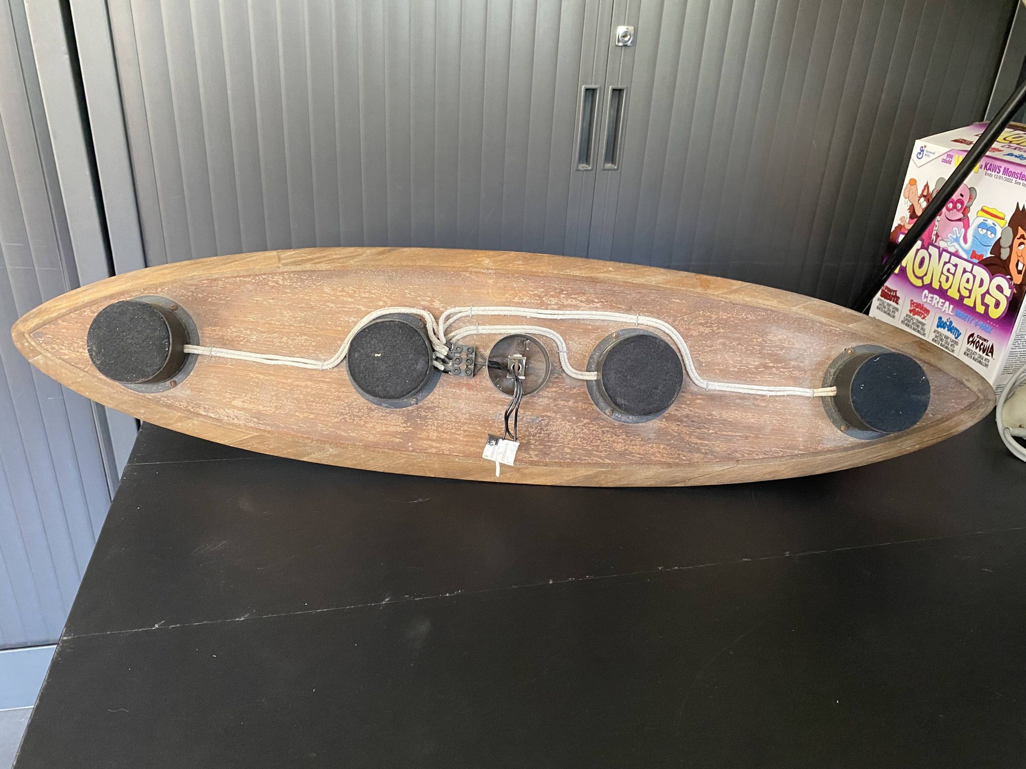 Suspension lamp ceiling light Scandinavian surf teak frosted glass vintage 70s