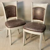 Suite of 3 armchairs and 2 restaurant chairs