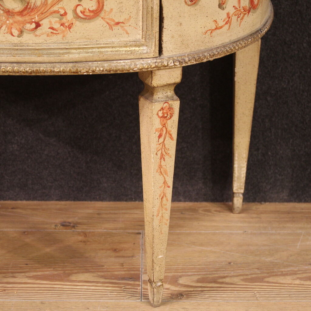 Half-moon commode in painted wood from the 60s