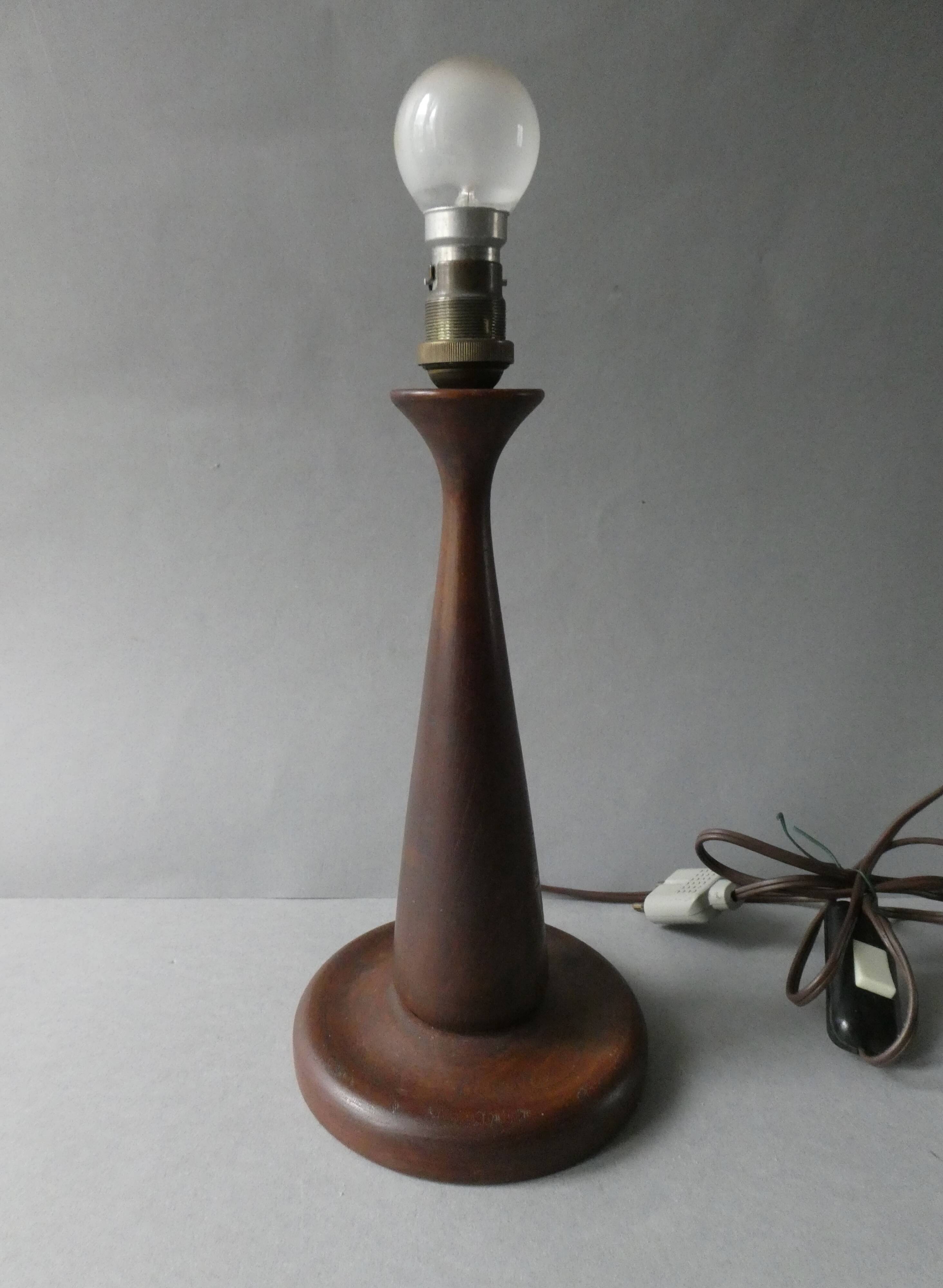 Teak lamp with a rope shade, around 1950.