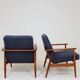 Two Mid Century Armchairs by M. Zieliński, Poland 1960, Navy Tweed