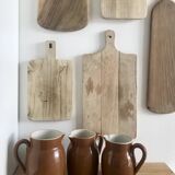 Set of 3 glazed stoneware jugs