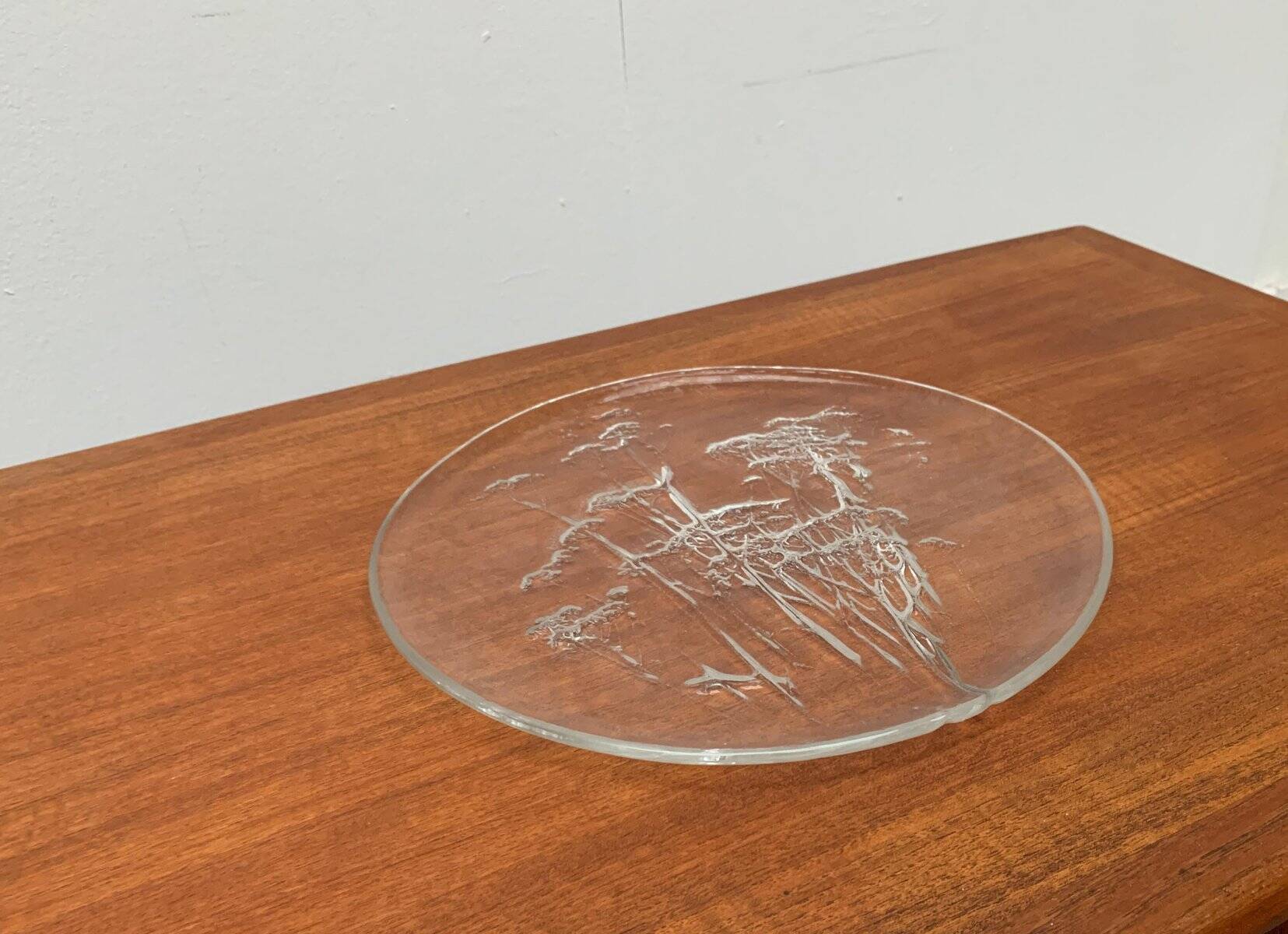 Large Finnish Glass Plate from the Mid-Century by Kaija Aarikka for Humppila