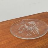 Large Finnish Glass Plate from the Mid-Century by Kaija Aarikka for Humppila