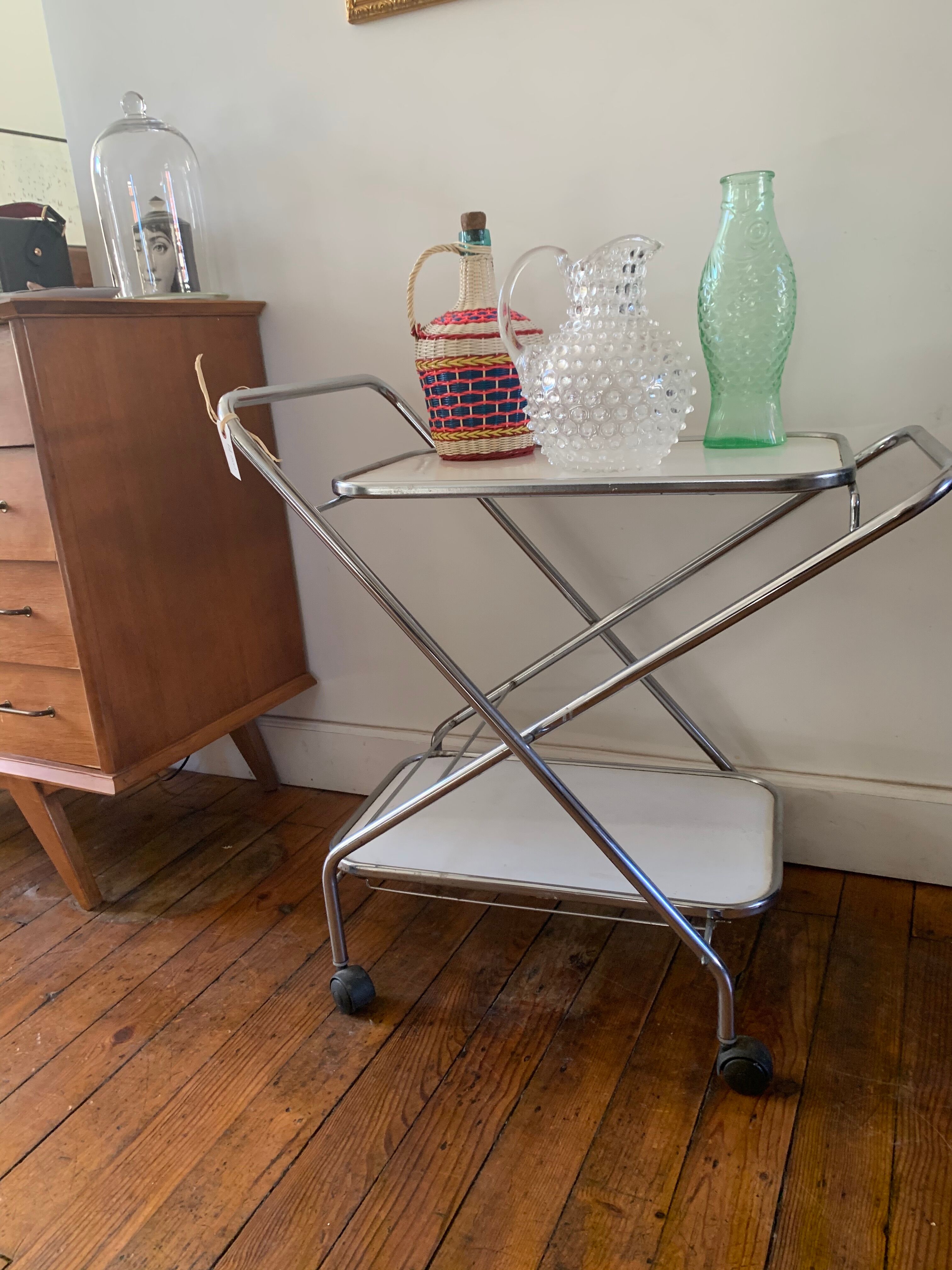 Desserte in silver metal from the 70s