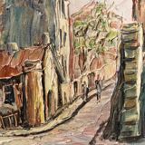 Oil on canvas, The Agile Rabbit, Montmartre, signed