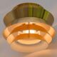 Brass-coloured metal pendant Trava lamps by Carl Thore, Sweden from Granhaga Metallindustri, 1960s, set of 2