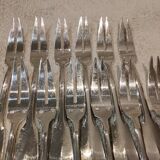 12 fourchettes à escargots métal argenté orfèvre Francia uni-plat