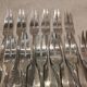 12 snail forks silver plated metal goldsmith Francia uni-flat