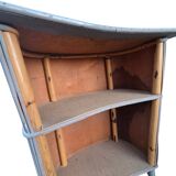 Rattan bar, painted, with two compartments, accompanied by its stool.