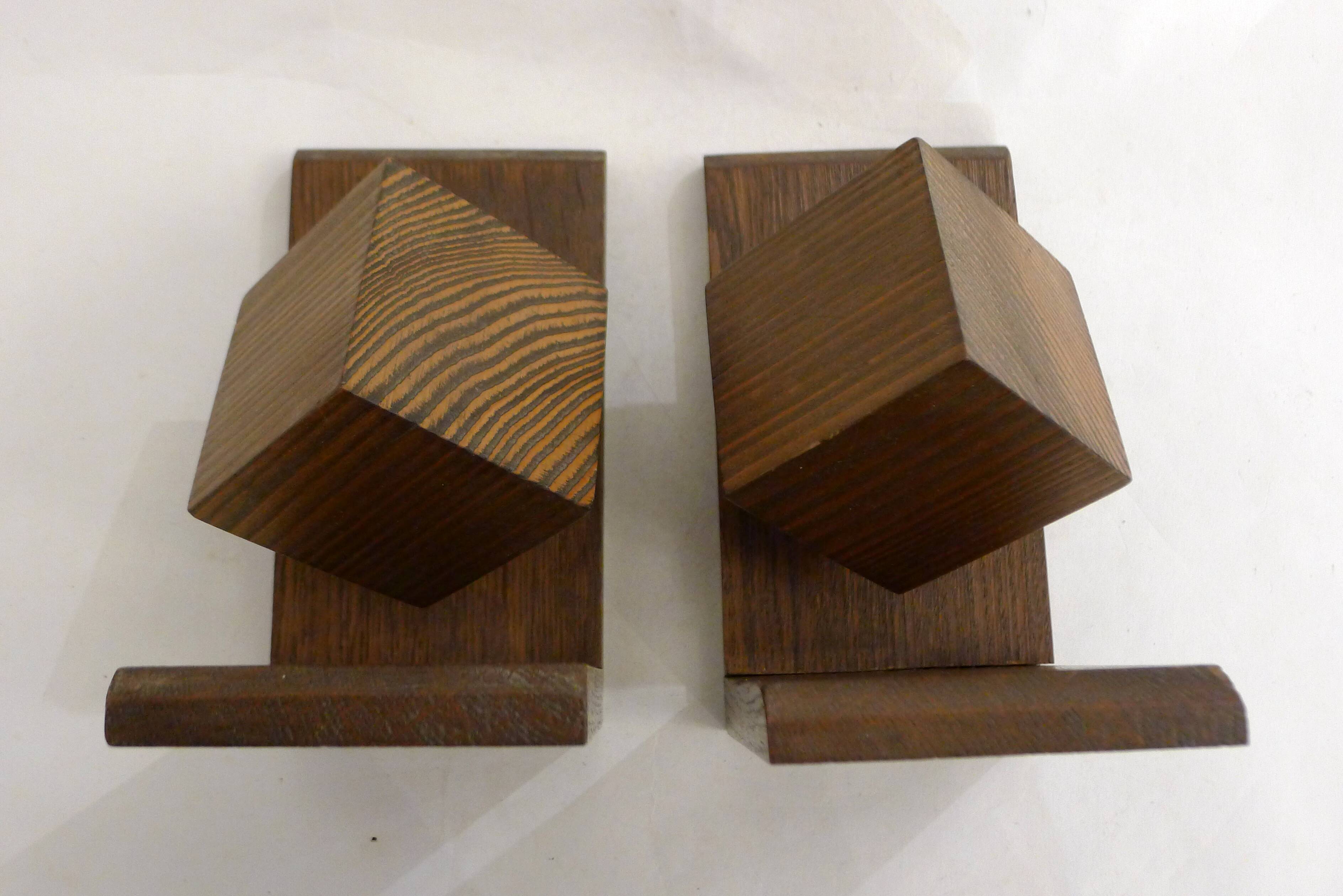 Paire de serres-livres Cubes