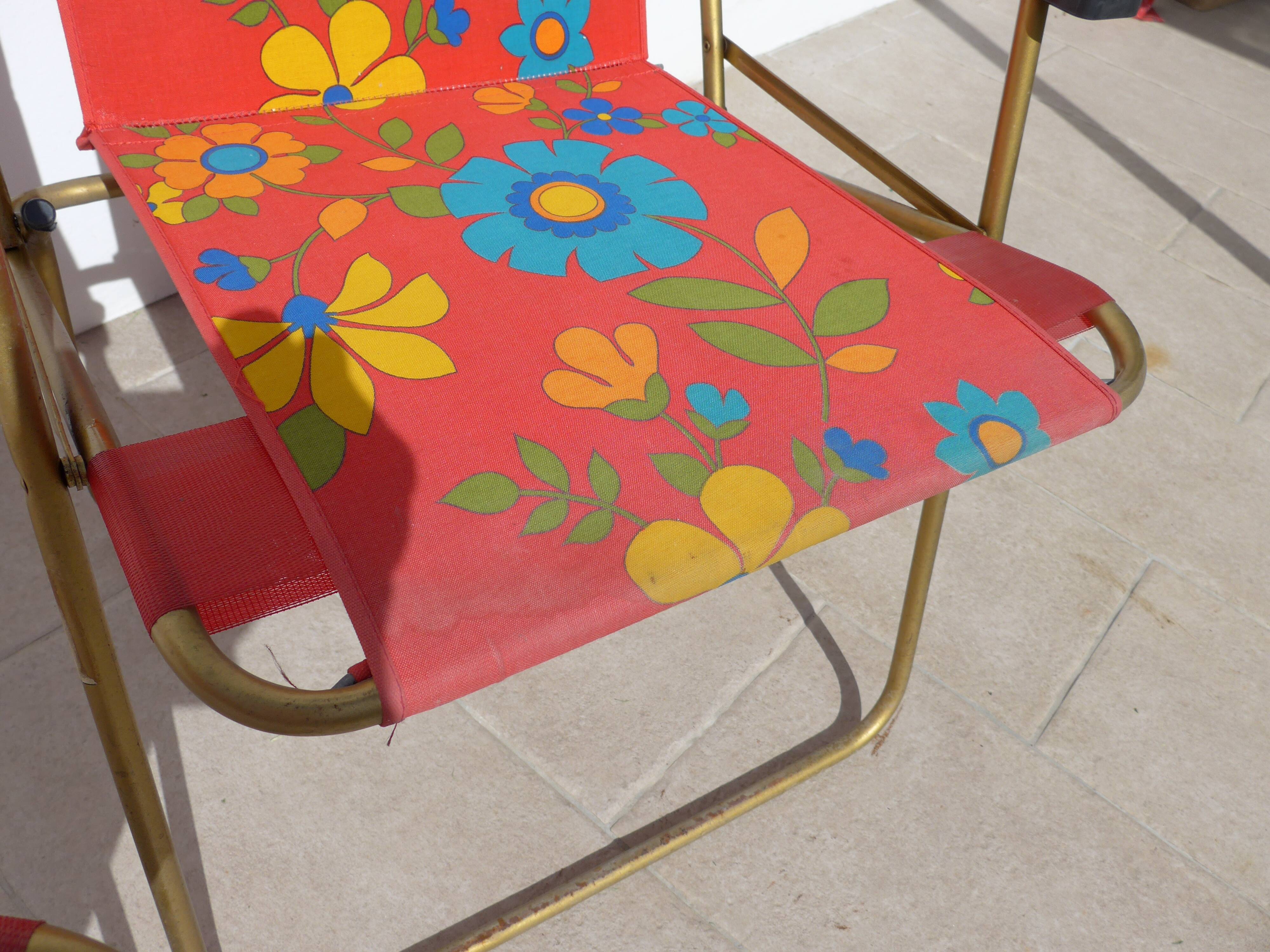 lot of 2 lafuma folding armchairs