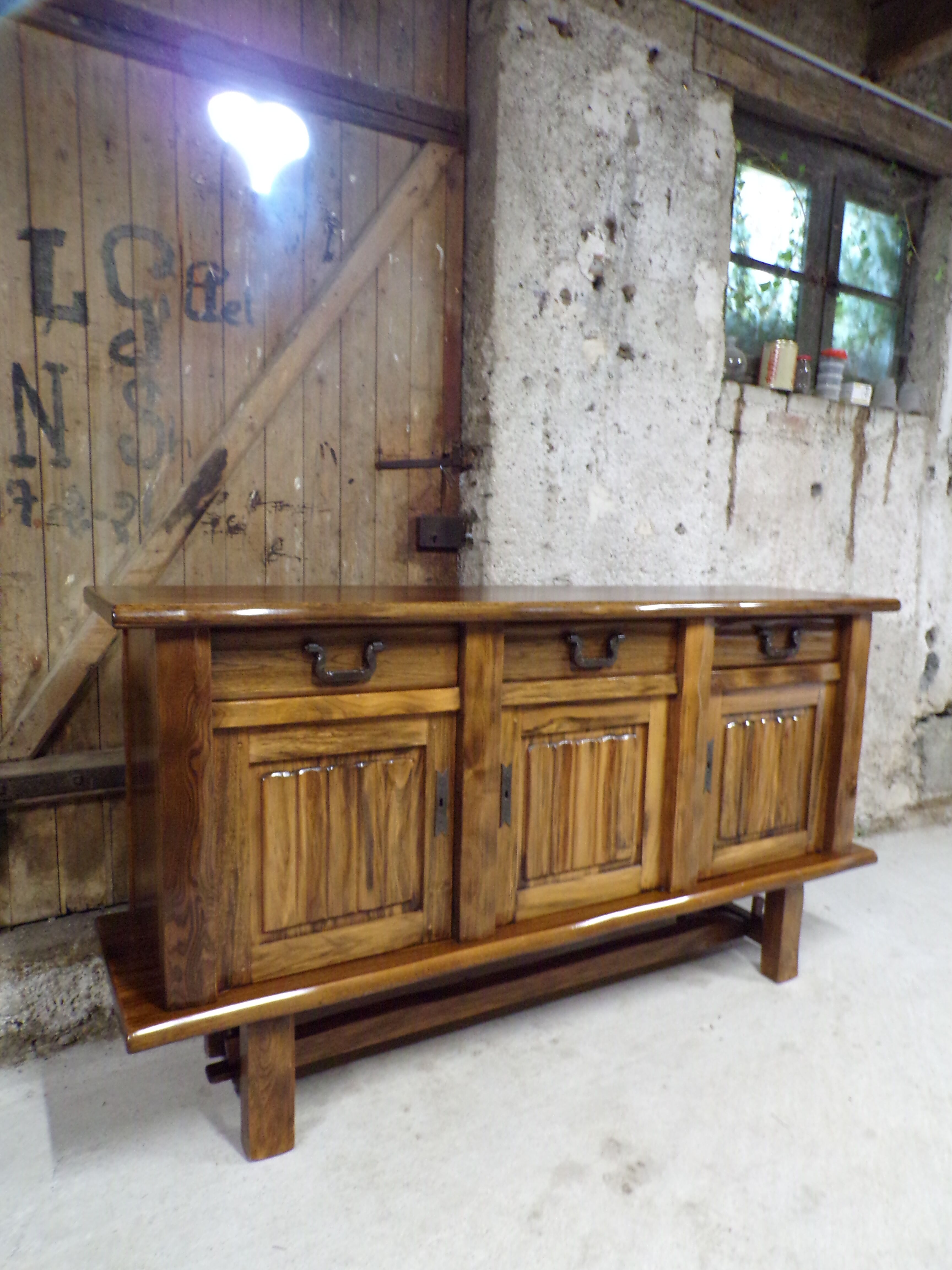 A brutalist elm buffet