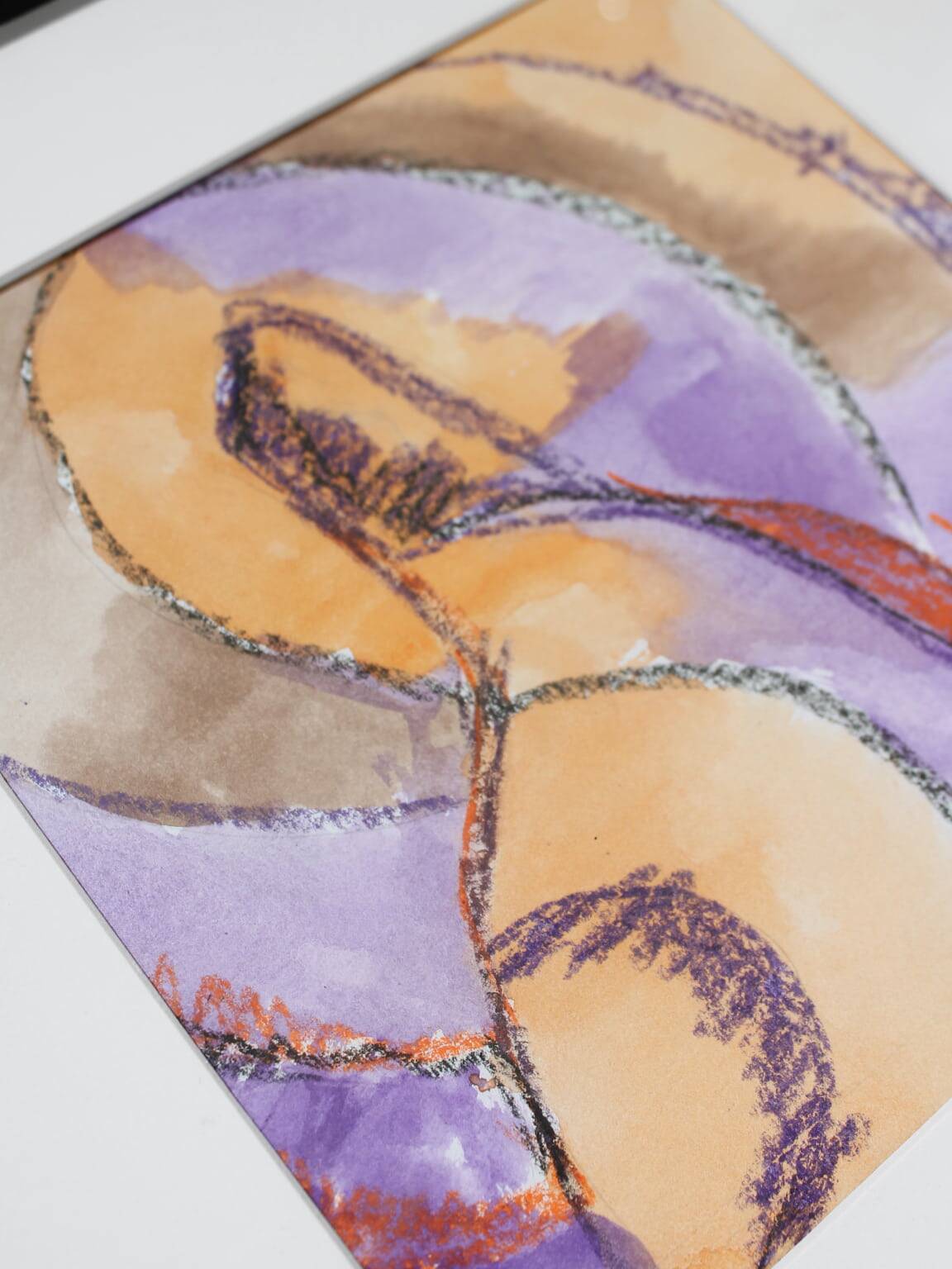 Abstract Still Life #4, 32x32cm, Watercolour, Pastel