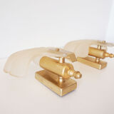 Pair of glass shell sconces