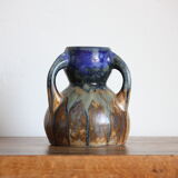 Blue vase in flaming sandstone
