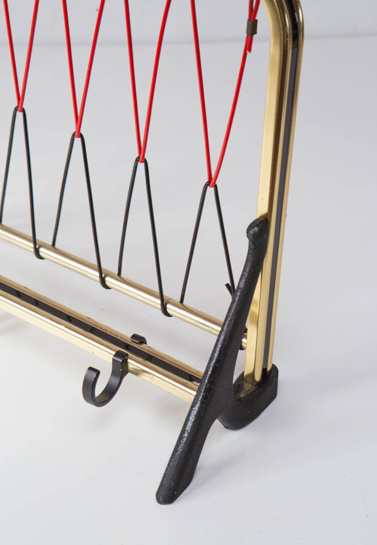 1950s Gold Aluminum Wall Coat Rack with Shelf (59.5 cm)